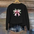 thumbnail image 3 of XPMWRP Women's Breast Cancer Printed Crew Neck Sweatshirts Loose Casual Pullover Long Sleeved Regular Winter Sweatshirt Black S, 3 of 4