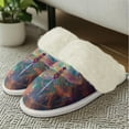 thumbnail image 4 of Chririnla Cotton Home Slippers Women Warm Gradient Dragonfly Print Fuzzy Slippers with Anti-Skid Sole for Indoor & Outdoor, 4 of 7