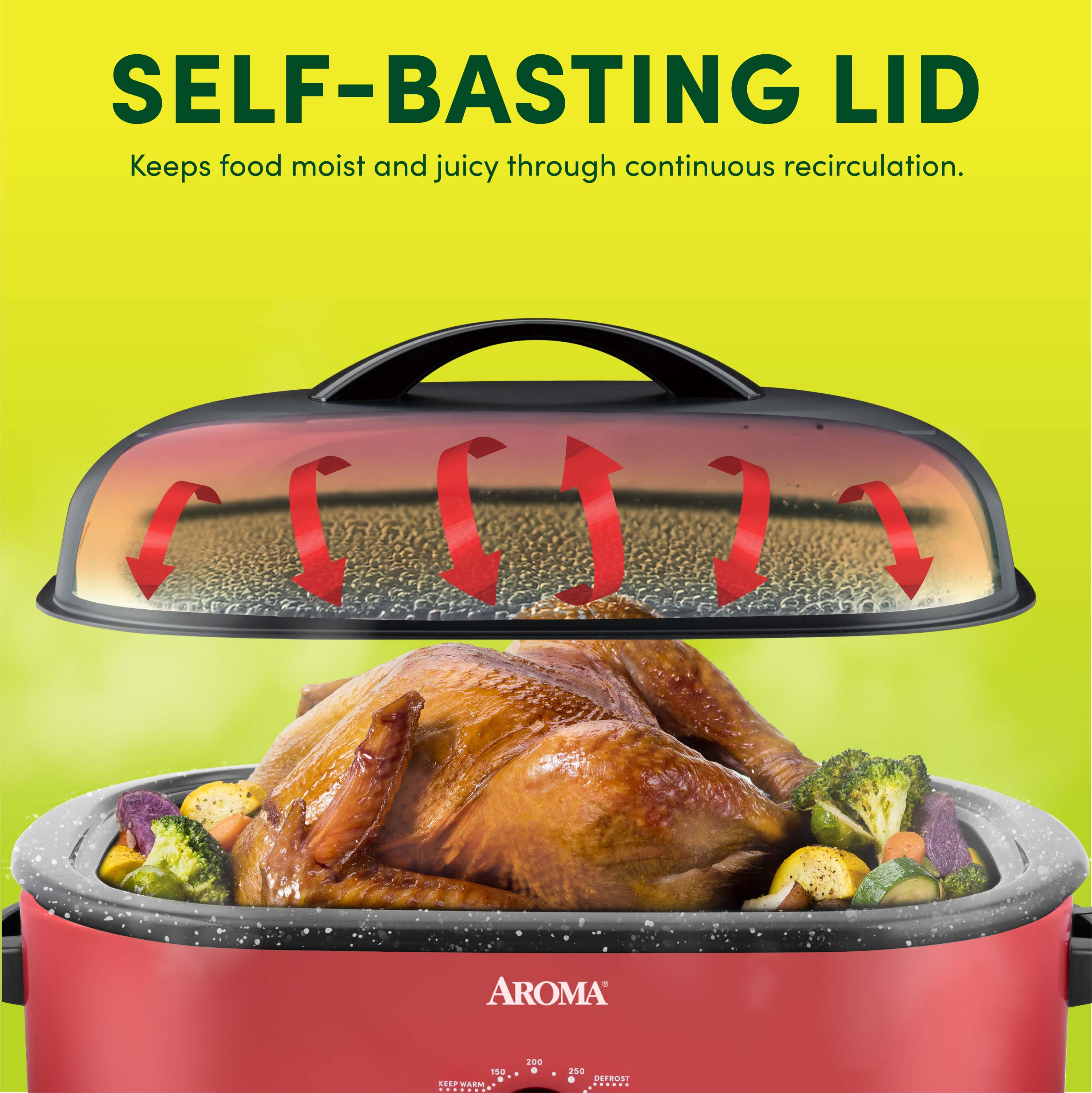 AROMA® 18Qt. Roaster Oven with High-Dome Lid (ART-718RH)