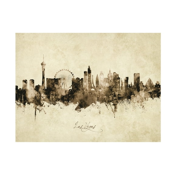 Michael Tompsett 'Las Vegas Nevada Skyline Vintage' Canvas Art