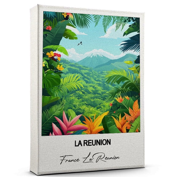 La Reunion Travel Decorative Art Canvas  France La Reunion Canvas  Colorful Travel Wall Decor for Any Room  Makes a Thoughtful Gift