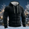 thumbnail image 4 of Men's Muscle Graphic Print Hoodie, Casual Long Sleeve Pullover Sweatshirt, Fun Design Streetwear for Christmas, Costume Party, Gym, and Casual Weekend Wear,Black,XL, 4 of 6
