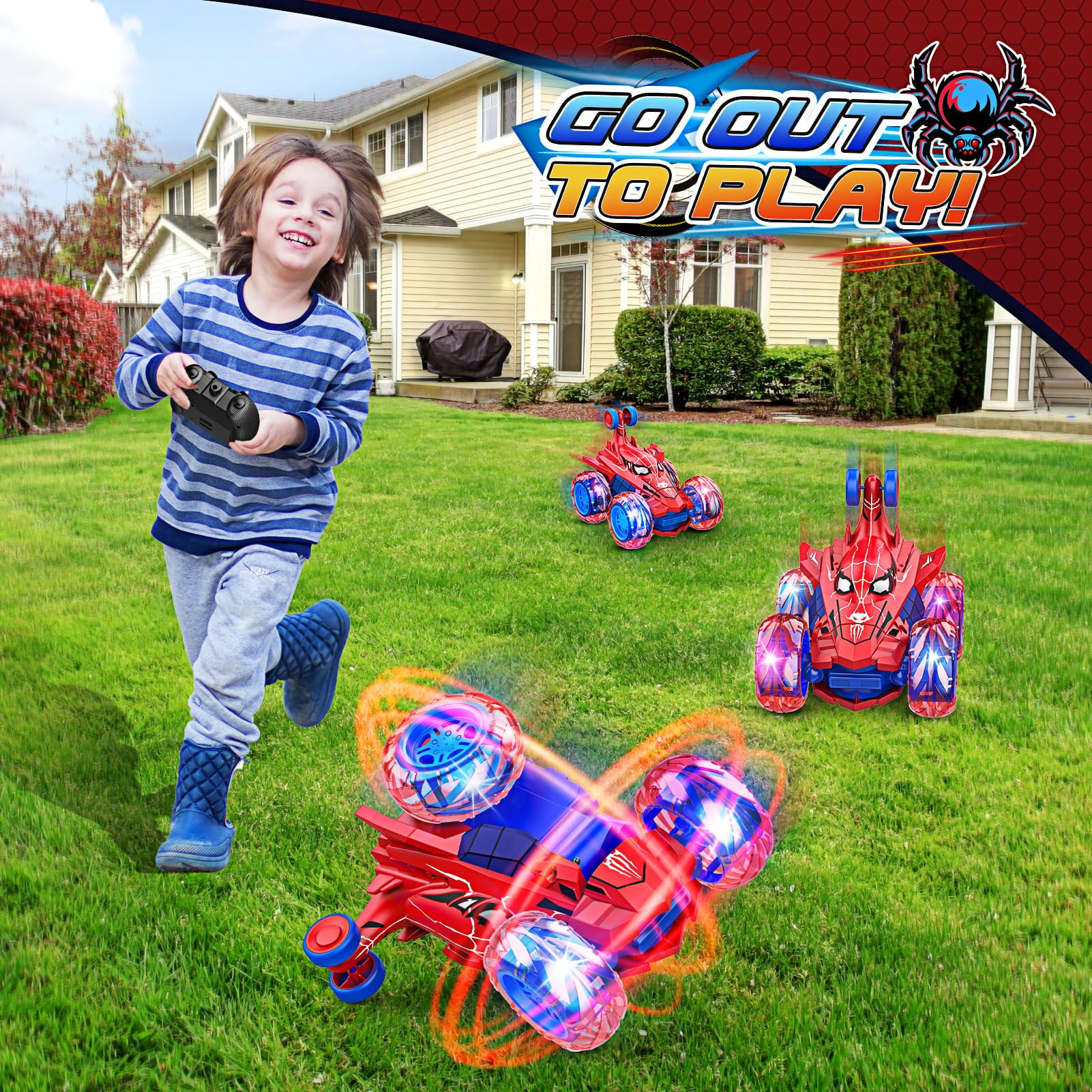 JUGAAD LIFE Remote Control Cars RC Stunt Cars, 2.4GHz 360° Spinning RC Race Car, Birthday Gifts Toys for Boys Girls Kids 3 4 5 6 7 8 9 10 Years Old