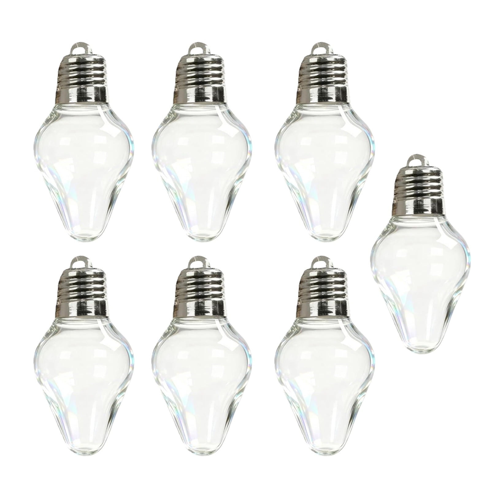Dserhfy Christmas Bulb Gift Jar, Light Bulbs Shape Ornaments with Screw Off Cap Empty Candy Cards Jar for DIY Crafts Christmas Decor