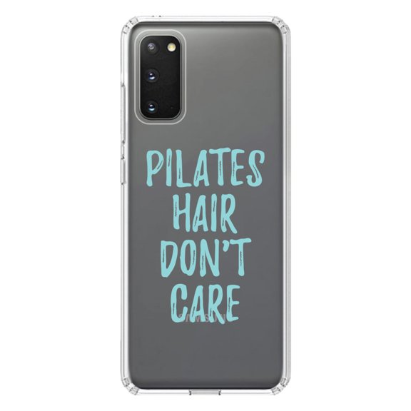DistinctInk Clear Shockproof Hybrid Case for Galaxy S20 ULTRA / 5G (6.9" Screen) - TPU Bumper Acrylic Back Tempered Glass Screen Protector - Pilates Hair Don't Care