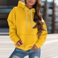 thumbnail image 2 of CIENVNSTG Women's Solid Hoodies Sweatshirt with Pocket Oversized Trendy Pullover Long Sleeve Top Spring Fall Fashion Clothing for Daily Leisure and Casual Outdoor Activities Yellow 3XL, 2 of 6