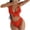 Red, variant on Erwazi One Piece Swimsuits for Women Solid Slim Monokini Padded Casual Vacation Pool Swim Bathing Suit