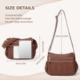 thumbnail image 5 of Crossbody Bags for Women, Leather Cross body Travel Purse with Adjustable Strap, Women's Shoulder Handbag with Multi Zipper Pocket for Gift, Brown, 5 of 9