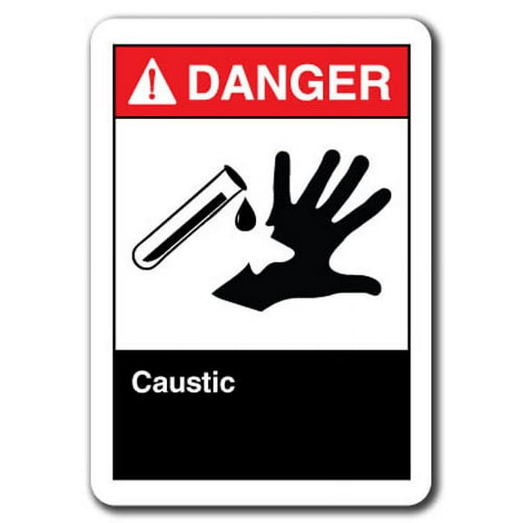 Danger  Sign - Caustic 7"x10" Plastic Safety Sign ansi osha