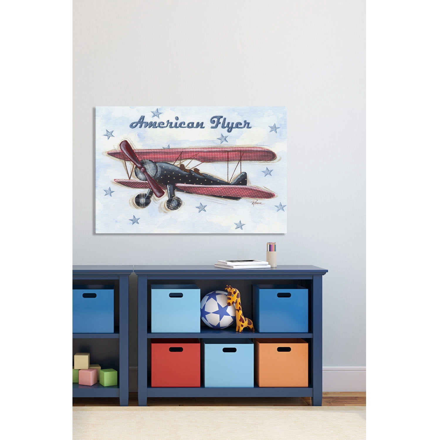 Marmont Hill "American Flyer" by Reesa Qualia Painting Print on Wrapped Canvas