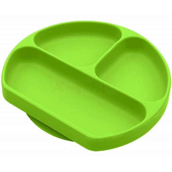 Silicone Grip Dish, Suction Plate, Divided Plate, Baby Toddler Plate, BPA Free, Microwave Dishwasher Safe Suction Dish