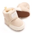 thumbnail image 6 of GYRATEDREAM Newborn Baby Boy Girl Cotton Booties Soft Sole Infant Stay On Prewalker Slippers Winter Warm Toddler Cute Cozy Fleece Socks House Shoes Apricot for 0-18 Months, 6 of 8