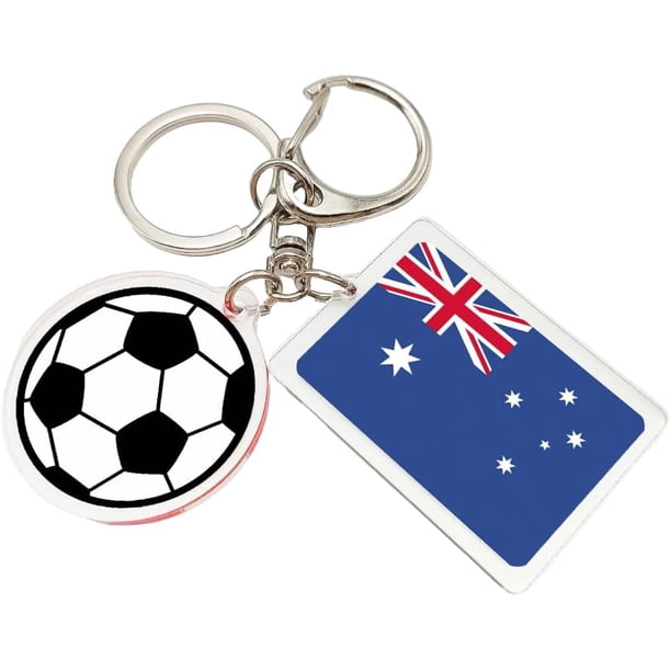 Yanonmyfd 2026 World Cup Soccer Keychain - 2026 World Cup Flag Keychain, Soccer Fan Gift & Souvenir (2PCS),Australia