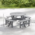 thumbnail image 3 of Outsunny Wooden Patio Dining Set, Outdoor Table and Benches Set, Grey, 3 of 10