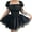 Black, variant on Black Gothic Lolita White Lace Dress Puff Sleeve Lace-up Short Dresses for Women Girl
