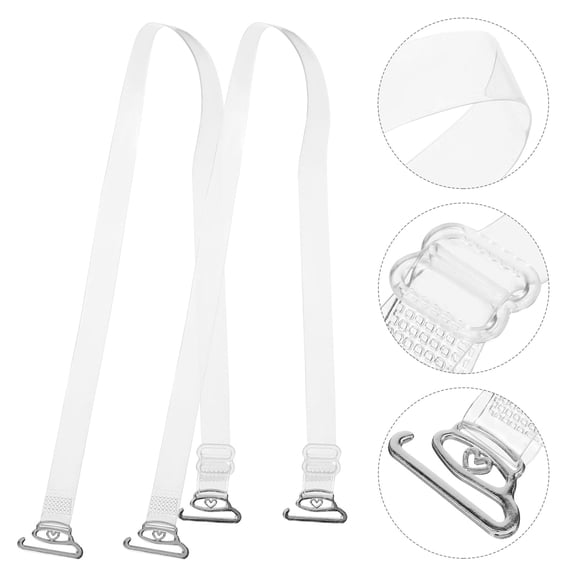 LOLIPPYY 20Pcs Clear Bra Straps Invisible Anti Slip Comfortable Bra Strap Extensions