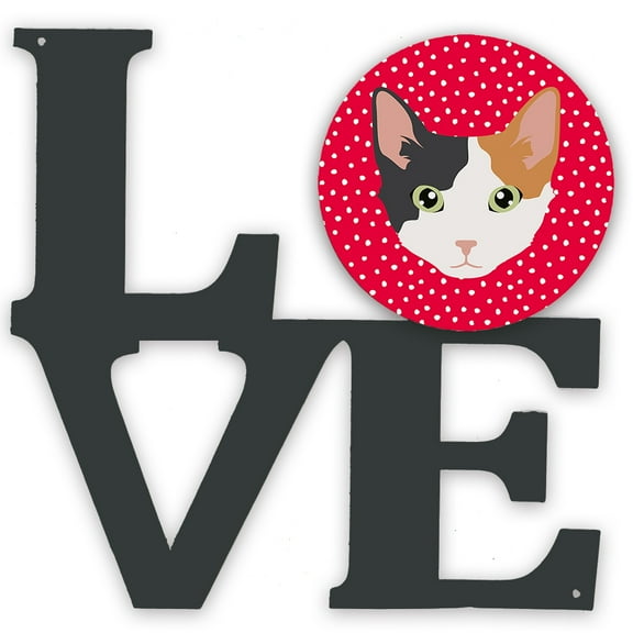 Carolines Treasures CK5166WALV Skookum Cat Love Metal Wall Artwork LOVE Red 12X12 multicolor