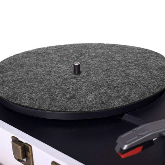 Alfombrilla Giratoria Para Tocadiscos, Evita Vibraciones, Almohadilla De Lana Negra Para Tocadiscos, Graves Transparentes, Ligera Para Tocadiscos De Vinilo
