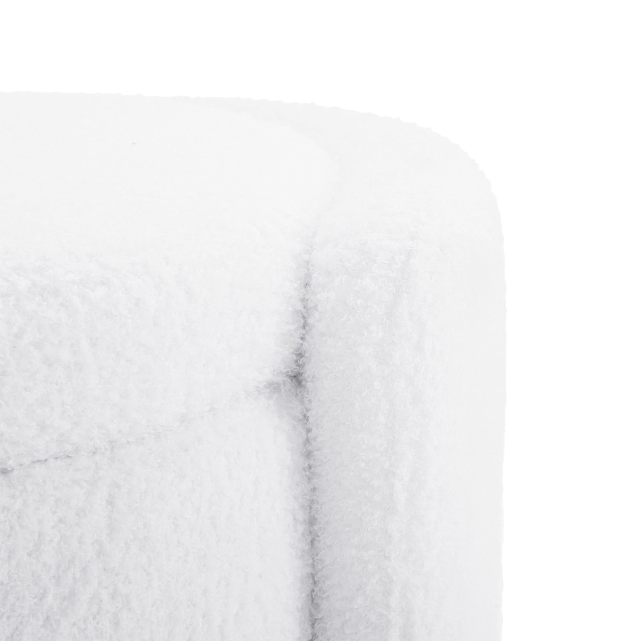 Lamb Fleece Storage Ottoman with Lid, Plush Seating & Storage, White