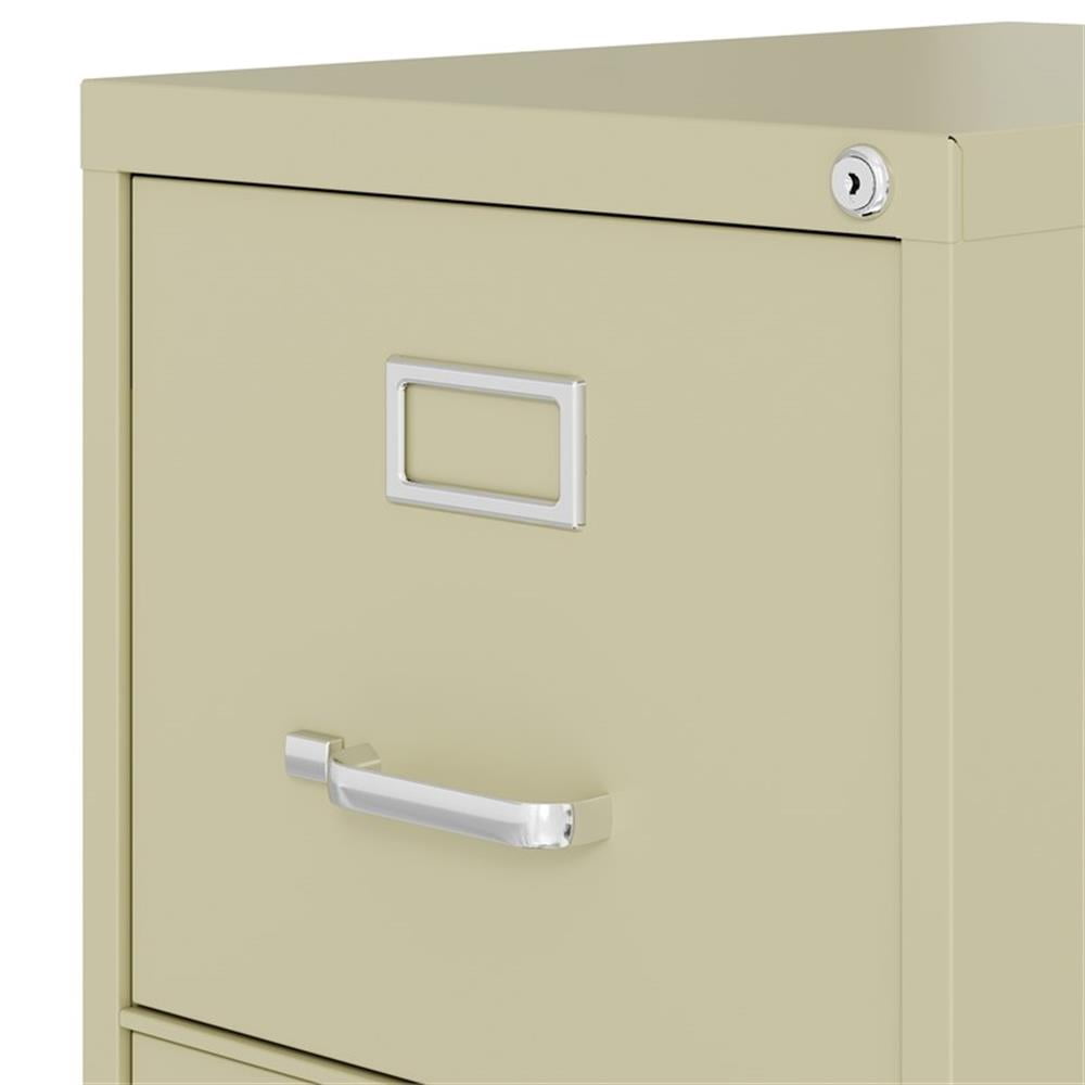 Scranton & Co 25"D Metal 4-Drawer Letter Width Vertical File Cabinet in Beige