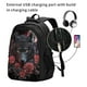 thumbnail image 2 of Balery Rose Full Moon Black Wolf Mochila con carga USB para hombre y mujer - Mochila impermeable y antirrobo para portátil con puerto USB para viajes, trabajo, estudios y universidad, 2 of 7