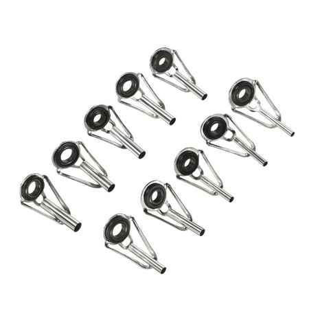 Uxcell 1.63.6mm Tube Dia Iron Fishing Rod Tips Repair Kit Silver Tone 50 Pack