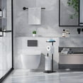 thumbnail image 2 of 4-Roll Free-Standing Toilet Paper Holder - Rustproof Metal Stand with Anti-Slip Base & Phone Shelf, Black Bathroom Storage Organizer, 2 of 8