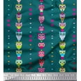 thumbnail image 1 of Soimoi Moss Georgette Fabric Heart & Owl Kids Print Sewing Fabric Yard 42 Inch Wide, 1 of 1