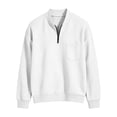 thumbnail image 5 of Zynoxe Sweatshirt for Men Comfort Waffle Knit Long Sleeve Pullover Top Fashion Half-Zip Henley Sweatshirt Versatile Solid Color Fall Sweatshirt with Chest Pocket & Elastic Cuffs Hem M, 5 of 10