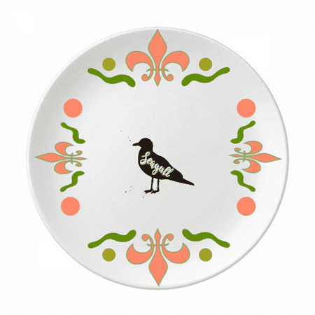 

Seagull Black And White Animal Flower Ceramics Plate Tableware Dinner Dish