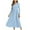 Blue, variant on BVOFAR Women's Long Sleeve Maxi Dress Crew Neck Casual Solid Color Dresses Trendy Pleated Long Dress with Pockets 2025 Spring Outfits