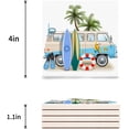 thumbnail image 3 of ZHANZZK Summer Beach Tropical Seascape Truck Coconut Tree Set of 4 Coaster for Drinks, Absorbent Ceramic Stone Coasters Cup Mat with Cork Base for Home Kitchen Room Coffee Table Bar Decor, 3 of 4