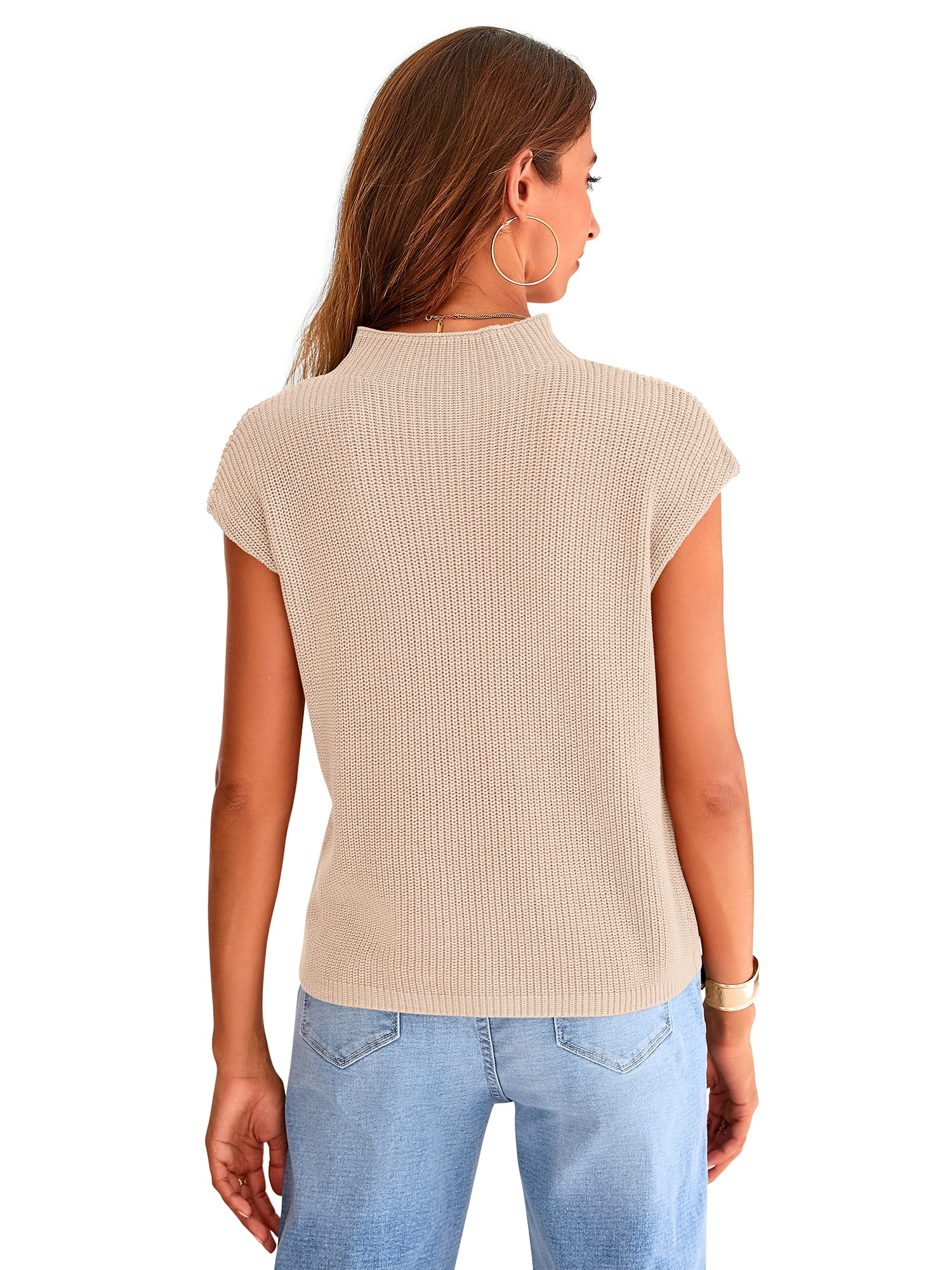 PRETTYGARDEN Women's Short Sleeve Mockneck Sweater, Sizes S-XXL