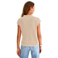 thumbnail image 3 of PRETTYGARDEN Women's Short Sleeve Mockneck Sweater, Sizes S-XXL, 3 of 6