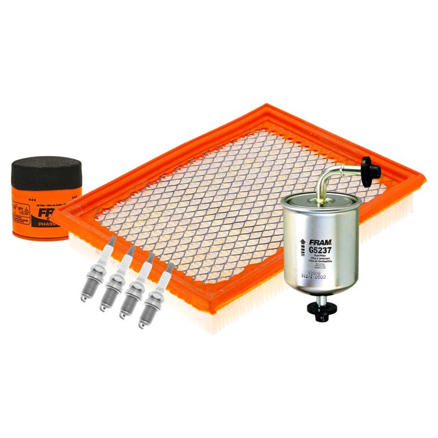 Kit De Bujías Cobre, Filtro De Aire, Filtro De Aceite Y Filtro De Combustible 7 PIEZAS Afinación Sin Aceite Compatible con Tsuru 2013 A 2017 Nissan L4 1.6L