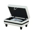 thumbnail image 3 of 34" Wide Faux Leather Vegan Leather Rectangle Tufted Hinged Flip-Top Storage Ottoman, Ottoman Bench, 3 of 6