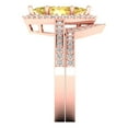 thumbnail image 3 of Clara Pucci 18K Rose Gold 2.4875 Natural Citrine Engraveable Engagement Ring + Wedding Band Set, 3 of 7