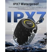 Oraolo IPX7 Waterproof Portable Bluetooth Speaker, 15W Loud Outdoor Speaker with 30H Playtime, LED Lights, Bluetooth 5.3 TWS for Camping, Beach, Pool, Travel - Rugged Wireless Speaker for Parties
