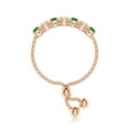 thumbnail image 3 of ANGARA Natural Seven Stone Emerald and Diamond Tennis Bolo Ring in 14K Rose Gold for Women (Size-2.5mm) | May Birthstone, Birthday, Anniversary, Jewelry Gift for Women | Natural Emerald Ring, 3 of 9