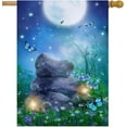 thumbnail image 2 of Fantasy Scenery with Stones Lamps Flowers Trees Moon and Butterflies Garden Flag 28 x 40 Inch Small Vertical Double Sided Seasonal Decoration Outside Decor for House Home Yard, 2 of 4