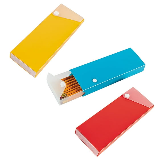 Plastic Pencil Boxes - Stationery - 12 Pieces