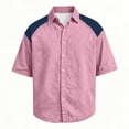 thumbnail image 7 of XuJwPNcy Mens Shirts Lightweight Color Block Button Down Shirts Casual Collared Tops Summer Classic Fit Fashion Clothes, 7 of 7