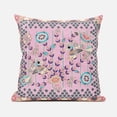 thumbnail image 4 of Pond Peacock Throw Pillow in Pink Gray Sky Blue Cream 16x16, 4 of 5