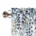 thumbnail image 5 of Half Window Curtains 24 Inches Long, Green Blue Eucalyptus Leaves Window Treatment Curtain Drapes, Summer Botanical Weeping Short Curtains Tiers for Kitchen Over Sink, 27.5"x24", 2 Panels, 5 of 7