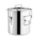 thumbnail image 1 of Cubo de arroz de acero inoxidable para galletas con asas y tapa, contenedor para almacenar granos 10L, 1 of 9