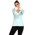 thumbnail image 6 of Pinspark Women's UPF 50+ Sun Protection Hoodie Jacket Cooling Long Sleeve Athletic Running Shirt Lightweight Full Zip Workout Top for Hiking Travel, 6 of 6
