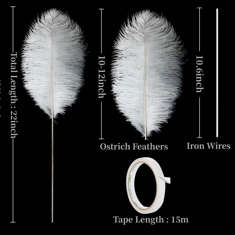 EP Pink White and Light Pink Ostrich Feathers - 20pcs Making Kit 22 Inch Ostrich Feathers Bulk for Vase, Floral Arrangement, Tables Wedding Party Centerpieces and Christmas Home Decorations