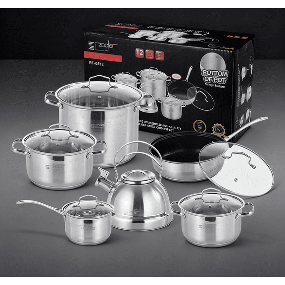14 PCS Stainless Steel Cookware Set, Pots and Pans Set with Lids Non Toxic, Kitchen Induction Cookware with Utensil Sets For Oven & Dishwasher ,Heavy Premium Kitchen Cooking