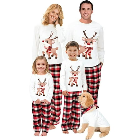 

Christmas Family Pajamas Matching Christmas Pjs Xmas Sleepwear Long Sleeve Pajama Holiday Jammies for Adult Kids Baby