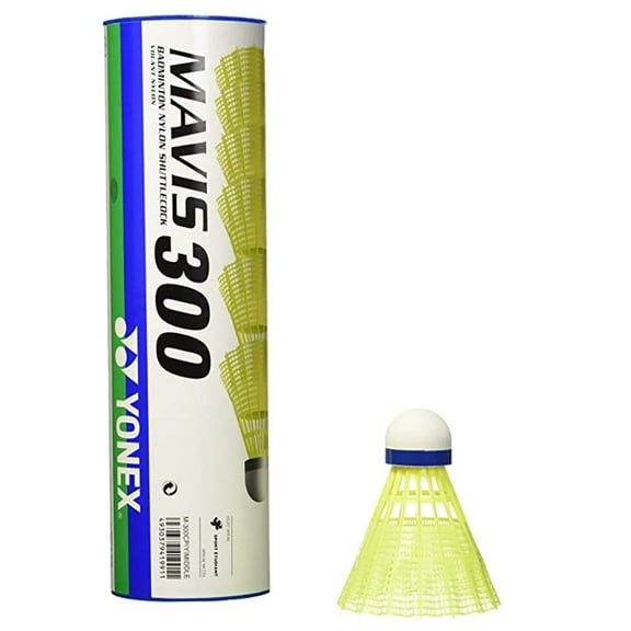 YONEX Mavis 300 Nylon Shuttle - Yellow (Slow, 75, Pack of 6)